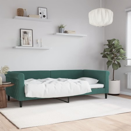 Dunkelgrünes Samtschlafsofa 90x200 cm von vidaXL, Betten und Lattenroste - Ref: Foro24-354246, Preis: 190,30 €, Rabatt: %