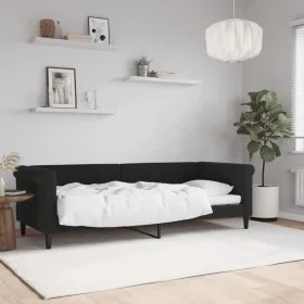 Sofá cama terciopelo negro 80x200 cm de vidaXL, Camas y somieres - Ref: Foro24-354241, Precio: 183,19 €, Descuento: %