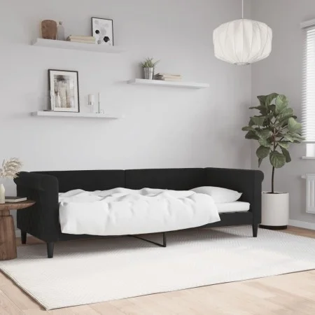 Black velvet sofa bed 80x200 cm by vidaXL, Beds and slatted bases - Ref: Foro24-354241, Price: 182,81 €, Discount: %