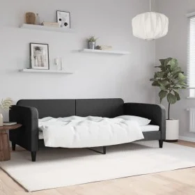 Black fabric sofa bed 100x200 cm by vidaXL, Beds and slatted bases - Ref: Foro24-354040, Price: 192,51 €, Discount: %