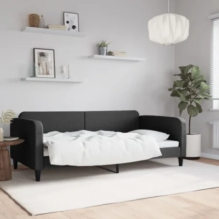 Schlafsofa aus schwarzem Stoff, 100 x 200 cm von vidaXL, Betten und Lattenroste - Ref: Foro24-354040, Preis: 192,49 €, Rabatt: %