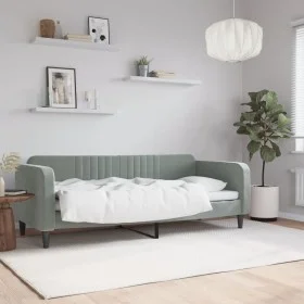 Light gray velvet sofa bed 80x200 cm by vidaXL, Beds and slatted bases - Ref: Foro24-354079, Price: 185,32 €, Discount: %