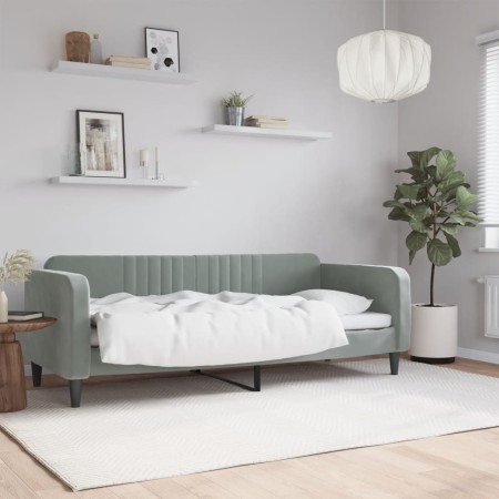 Sofá cama terciopelo gris claro 80x200 cm de vidaXL, Camas y somieres - Ref: Foro24-354079, Precio: 186,73 €, Descuento: %