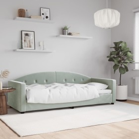 Hellgraues Samtschlafsofa 80x200 cm von vidaXL, Betten und Lattenroste - Ref: Foro24-354129, Preis: 184,90 €, Rabatt: %