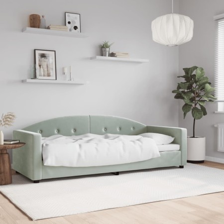 Sofá cama terciopelo gris claro 80x200 cm de vidaXL, Camas y somieres - Ref: Foro24-354129, Precio: 184,90 €, Descuento: %