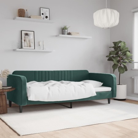Dunkelgrünes Samtschlafsofa 90x200 cm von vidaXL, Betten und Lattenroste - Ref: Foro24-354088, Preis: 186,07 €, Rabatt: %