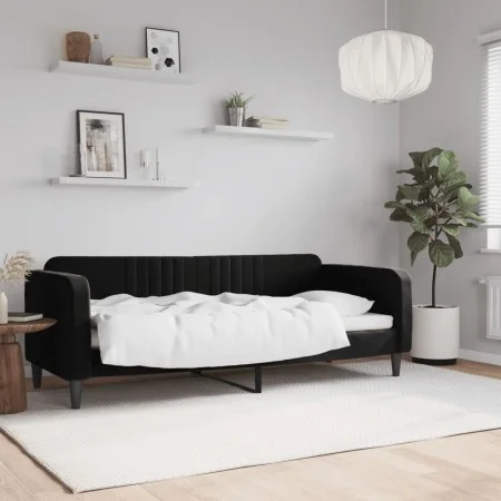 Sofá cama terciopelo negro 80x200 cm de vidaXL, Camas y somieres - Ref: Foro24-354083, Precio: 179,64 €, Descuento: %