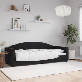 Sofá cama terciopelo negro 80x200 cm