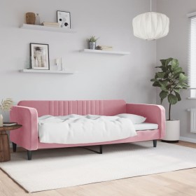 Rosafarbenes Samtschlafsofa 90x200 cm von vidaXL, Betten und Lattenroste - Ref: Foro24-354089, Preis: 196,33 €, Rabatt: %
