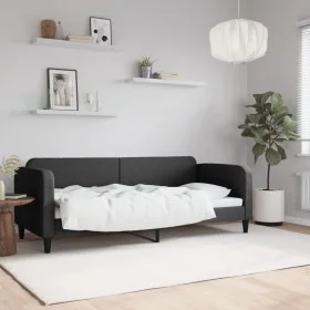 Black fabric sofa bed 80x200 cm by vidaXL, Beds and slatted bases - Ref: Foro24-354030, Price: 179,46 €, Discount: %