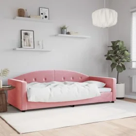 Sofá cama terciopelo rosa 90x200 cm de vidaXL, Camas y somieres - Ref: Foro24-354139, Precio: 184,96 €, Descuento: %