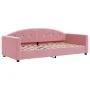 Pink velvet sofa bed 90x200 cm by vidaXL, Beds and slatted bases - Ref: Foro24-354139, Price: 184,96 €, Discount: %