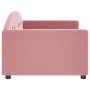 Pink velvet sofa bed 90x200 cm by vidaXL, Beds and slatted bases - Ref: Foro24-354139, Price: 184,96 €, Discount: %