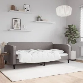Taupe gray fabric sofa bed 100x200 cm by vidaXL, Beds and slatted bases - Ref: Foro24-354041, Price: 194,43 €, Discount: %