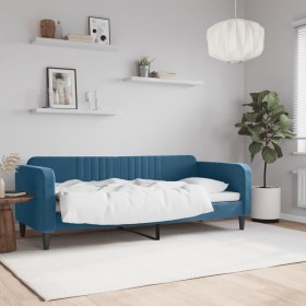 Blaues Samtschlafsofa 80x200 cm von vidaXL, Betten und Lattenroste - Ref: Foro24-354078, Preis: 182,61 €, Rabatt: %
