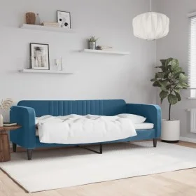 Blaues Samtschlafsofa 80x200 cm von vidaXL, Betten und Lattenroste - Ref: Foro24-354078, Preis: 179,95 €, Rabatt: %