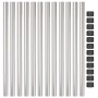 Postes de cerca 12 pcs Plateado 80 cm