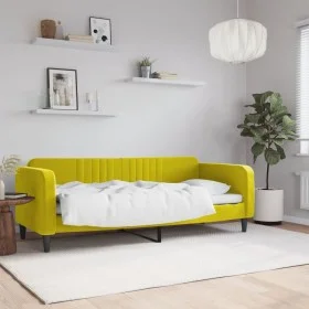 Sofá cama terciopelo amarillo 80x200 cm de vidaXL, Camas y somieres - Ref: Foro24-354084, Precio: 174,95 €, Descuento: %