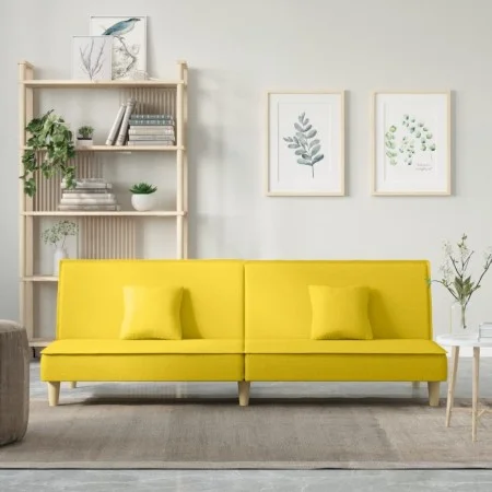 Hellgelbes Schlafsofa aus Stoff von vidaXL, Sofas - Ref: Foro24-351904, Preis: 258,93 €, Rabatt: %