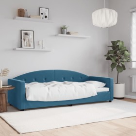 Blaues Samtschlafsofa 80x200 cm von vidaXL, Betten und Lattenroste - Ref: Foro24-354128, Preis: 180,42 €, Rabatt: %