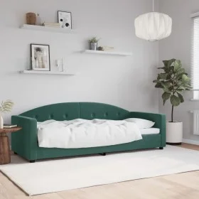 Sofá cama terciopelo verde oscuro 80x200 cm de vidaXL, Camas y somieres - Ref: Foro24-354131, Precio: 180,56 €, Descuento: %