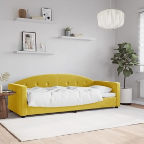 Sofá cama terciopelo amarillo 80x200 cm