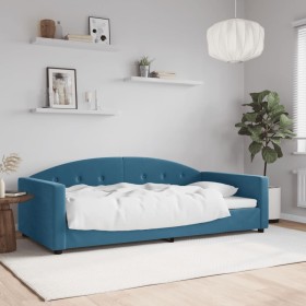 Blaues Samtschlafsofa 100x200 cm von vidaXL, Betten und Lattenroste - Ref: Foro24-354142, Preis: 189,68 €, Rabatt: %