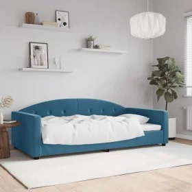 Blaues Samtschlafsofa 100x200 cm von vidaXL, Betten und Lattenroste - Ref: Foro24-354142, Preis: 186,87 €, Rabatt: %