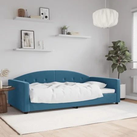 Sofá cama terciopelo azul 100x200 cm de vidaXL, Camas y somieres - Ref: Foro24-354142, Precio: 186,84 €, Descuento: %