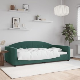 Sofá cama terciopelo verde oscuro 100x200 cm