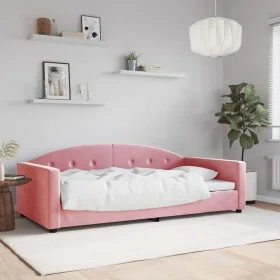 Rosafarbenes Samtschlafsofa 100x200 cm von vidaXL, Betten und Lattenroste - Ref: Foro24-354146, Preis: 194,80 €, Rabatt: %