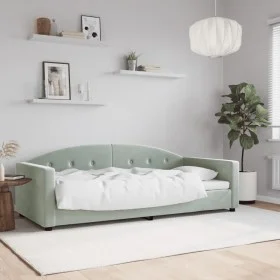 Sofá cama terciopelo gris claro 90x190 cm de vidaXL, Camas y somieres - Ref: Foro24-354149, Precio: 181,05 €, Descuento: %