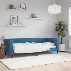 Blaues Samtschlafsofa 80x200 cm von vidaXL, Betten und Lattenroste - Ref: Foro24-354236, Preis: 183,19 €, Rabatt: %