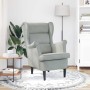 Sillón Gris claro 71 x 92 x 91 cm Terciopelo