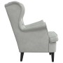 Sillón Gris claro 71 x 92 x 91 cm Terciopelo