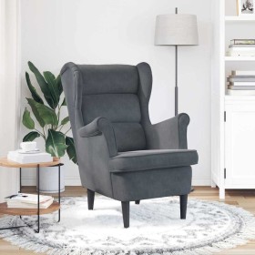 Sillón Gris oscuro 71 x 92 x 91 cm Terciopelo Sillón Gris oscuro 71 x 92 x 91 cm Terciopelo