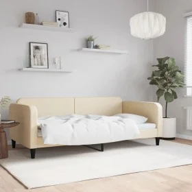 Cream fabric sofa bed 100x200 cm by vidaXL, Beds and slatted bases - Ref: Foro24-354042, Price: 193,04 €, Discount: %