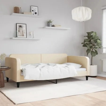 Cream fabric sofa bed 100x200 cm by vidaXL, Beds and slatted bases - Ref: Foro24-354042, Price: 193,02 €, Discount: %