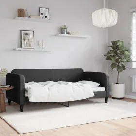 Sofá cama tela negro 90x190 cm de vidaXL, Camas y somieres - Ref: Foro24-354045, Precio: 178,37 €, Descuento: %