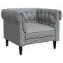 Silla de Sofá Chesterfield Gris claro 78.5 x 74.5 x 74.5 cm