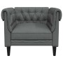 Silla de Sofá Chesterfield Gris oscuro 78.5 x 74.5 x 74.5 cm