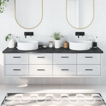 Encimera de baño madera tratada marrón oscuro 200x60x(2-4) cm de vidaXL, Encimeras - Ref: Foro24-3156271, Precio: 154,38 €, D...