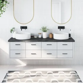 Encimera de baño madera tratada marrón oscuro 180x60x(2-6) cm de vidaXL, Encimeras - Ref: Foro24-3156264, Precio: 164,21 €, D...