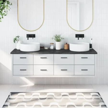 Encimera de baño madera tratada marrón oscuro 180x60x(2-4) cm de vidaXL, Encimeras - Ref: Foro24-3156263, Precio: 141,06 €, D...