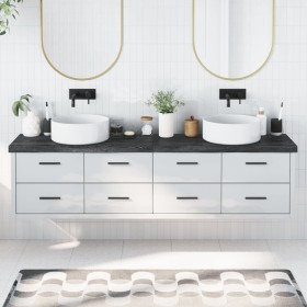 Encimera de baño madera tratada marrón oscuro 200x40x(2-6) cm de vidaXL, Encimeras - Ref: Foro24-3156268, Precio: 135,22 €, D...