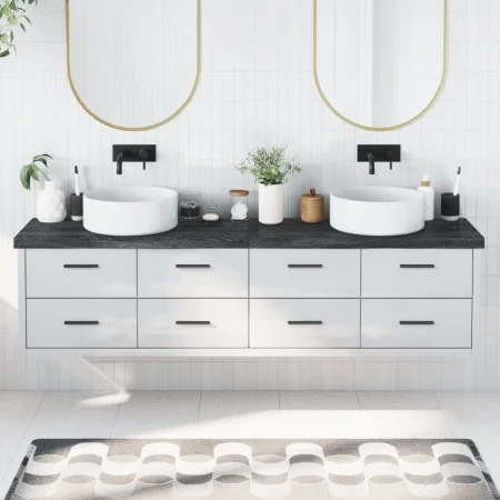 Encimera de baño madera tratada marrón oscuro 200x40x(2-6) cm de vidaXL, Encimeras - Ref: Foro24-3156268, Precio: 133,50 €, D...