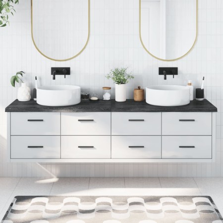 Encimera de baño madera tratada marrón oscuro 200x50x(2-4) cm de vidaXL, Encimeras - Ref: Foro24-3156269, Precio: 134,32 €, D...
