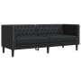 Sofá Chesterfield Negro 194 x 74.5 x 70.5 cm Cuero sintético