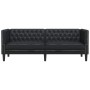 Sofá Chesterfield Negro 194 x 74.5 x 70.5 cm Cuero sintético