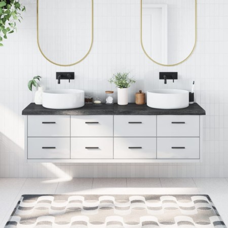 Dark brown treated wood bathroom countertop 180x50x(2-6) cm by vidaXL, Countertops - Ref: Foro24-3156262, Price: 145,67 €, Di...